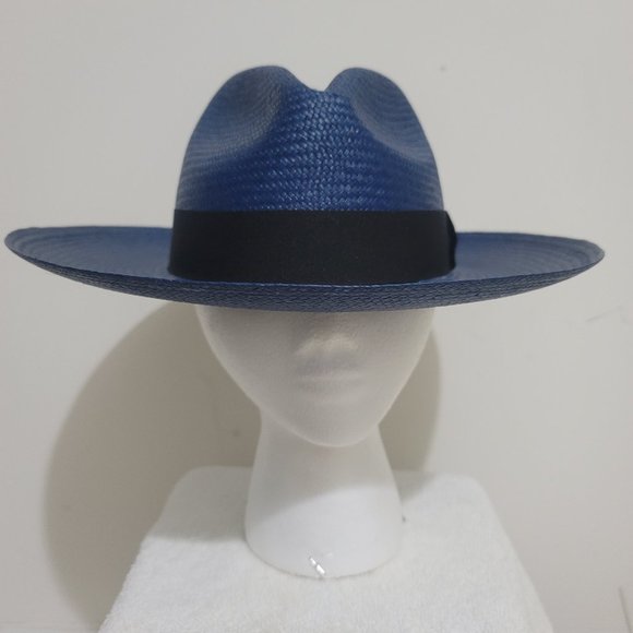 Unisex Classic Deep Blue Panama Hat - Handmade